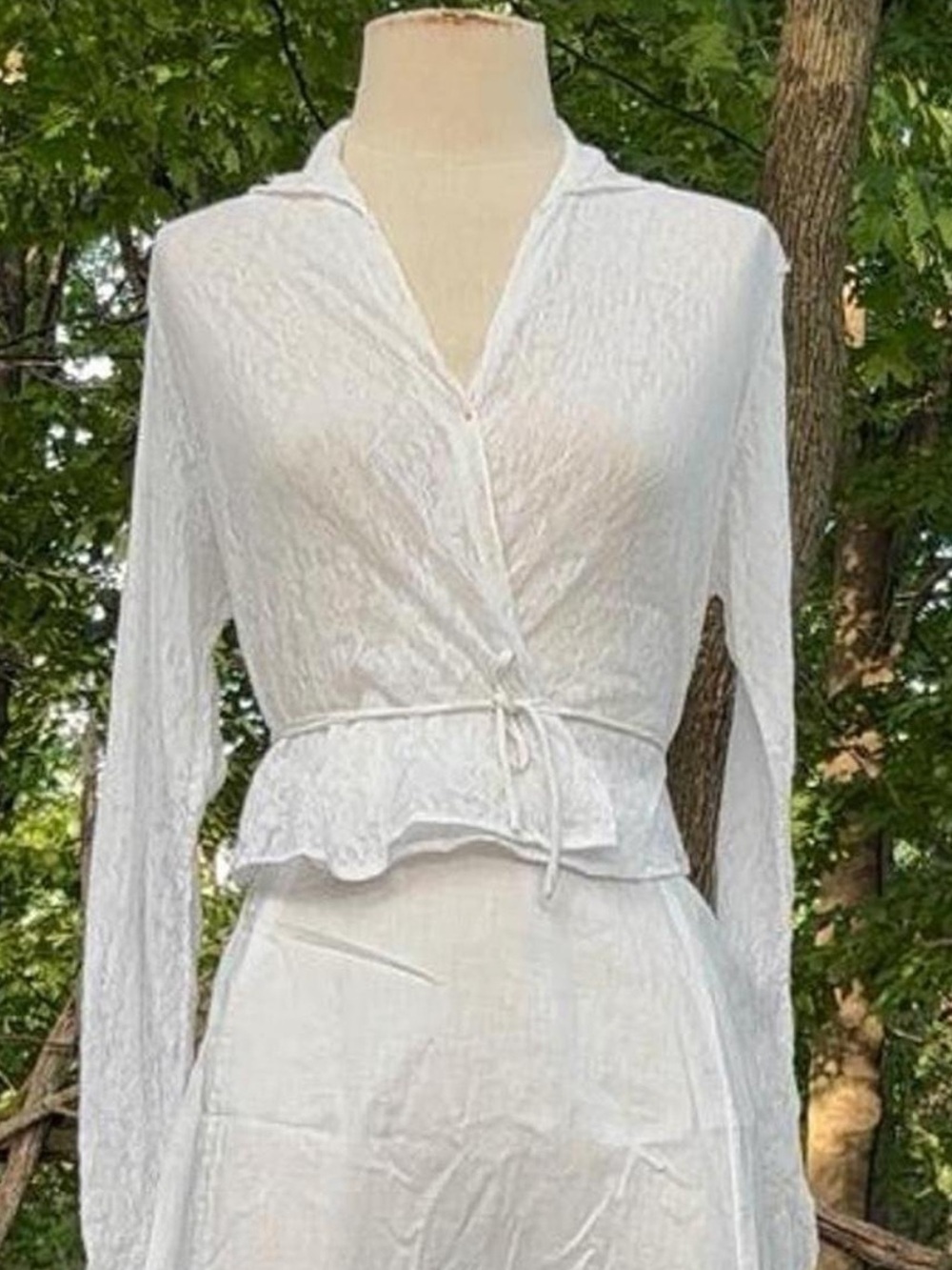 Antique lace wrap top